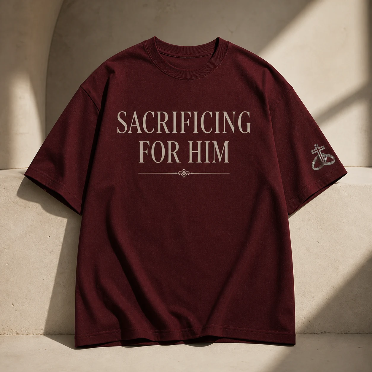 Approved Sacrificing for Him heavyweight tee mockup